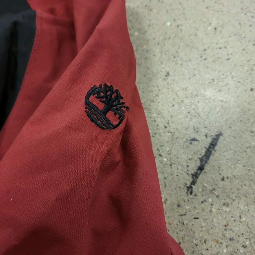 Vintage Timberland Waterproof Red Jacket Full Zip Hooded Coat Size‎ 2XL XXL